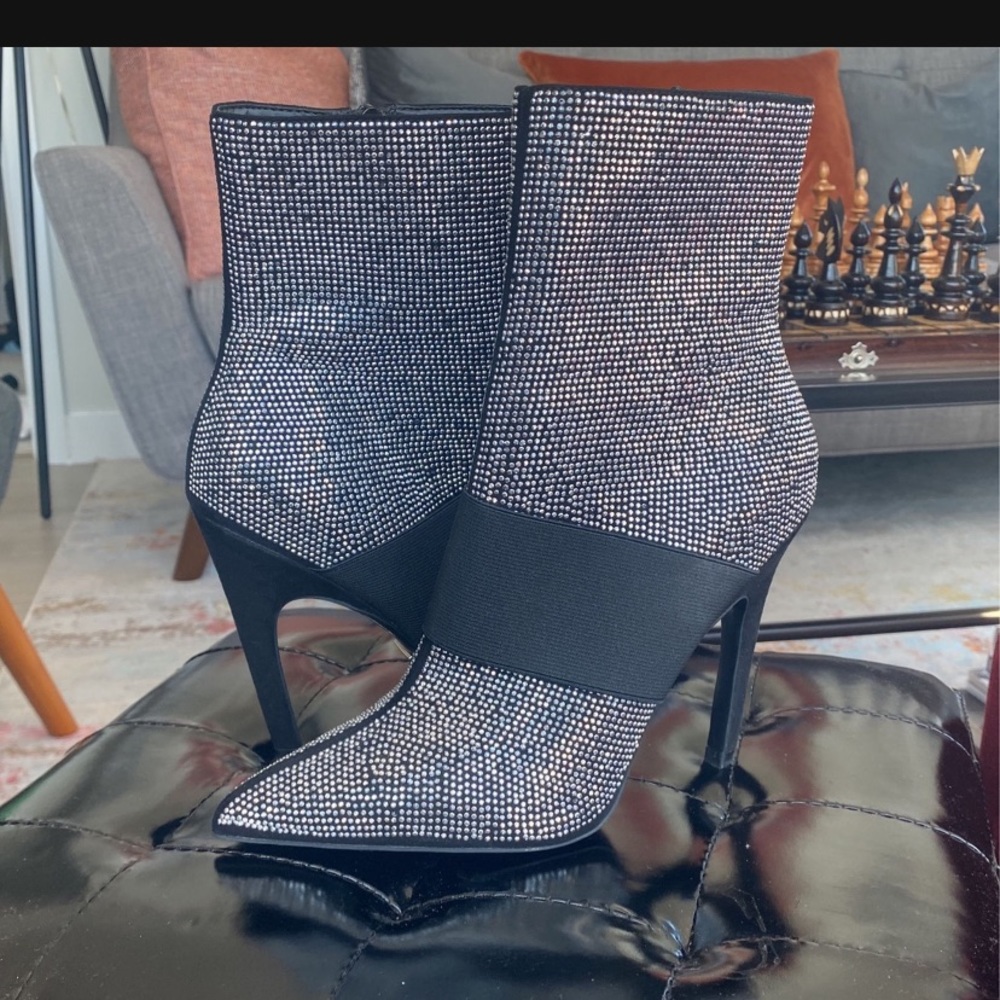 Topshop Glitter Ankle Bootie